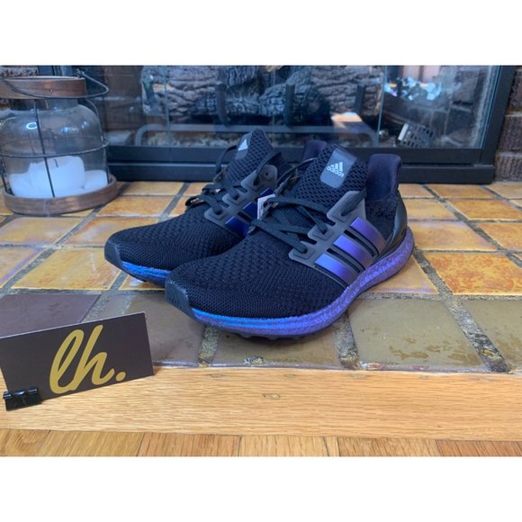 Mens 8 Adidas Ultraboost 5.0 DNA “Black Metallic Blue” Athletic Running Shoes GY - Picture 2 of 7